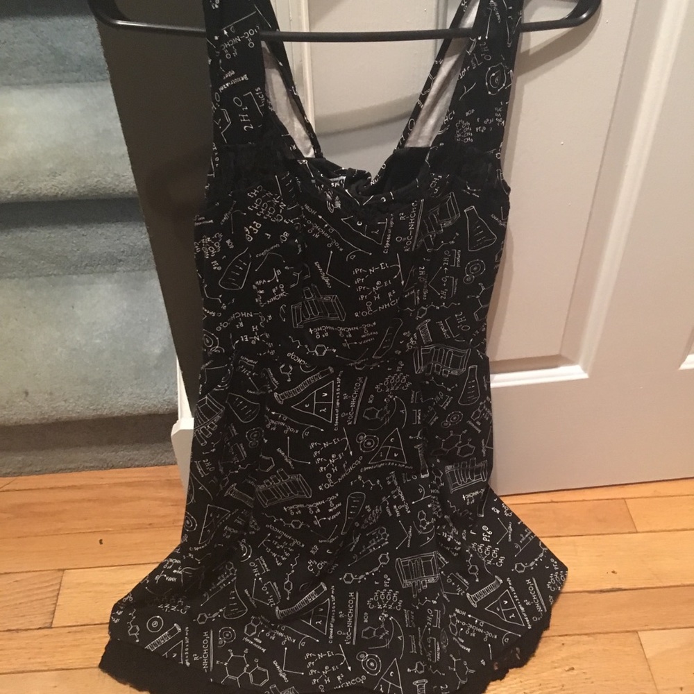 Black science patterned dress